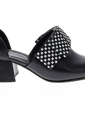 Black Women's Slip-On Mule with Decorative Silver Stud Strap
